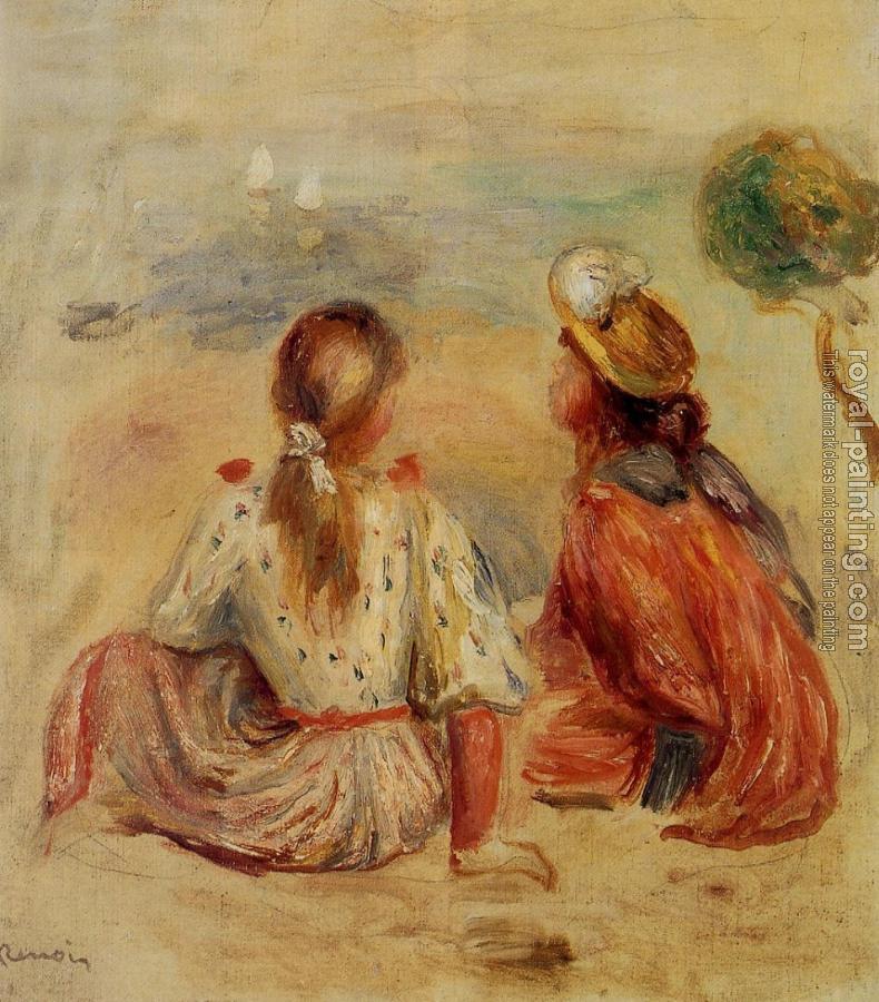 Pierre Auguste Renoir : Young Girls on the Beach Pierre Auguste Renoir : Young Girls on the Beach